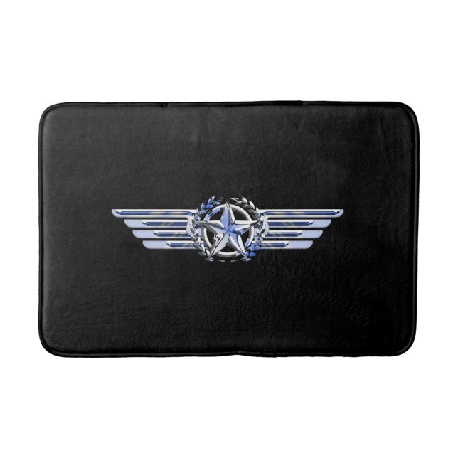 Tapis De Bain Général Air Pilot Chrome Comme Star Wings Black (Devant)