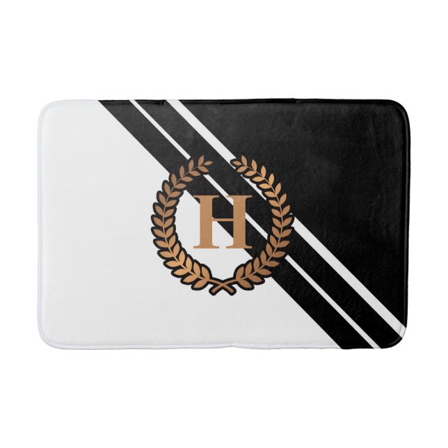 Tapis De Bain Géométrie noir et blanc (Devant)