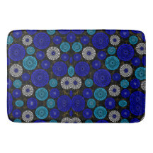 Tapis de bain géométrique African Blue Solar Burst
