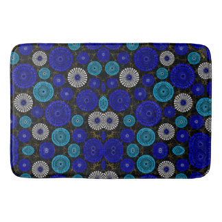 Tapis de bain géométrique African Blue Solar Burst