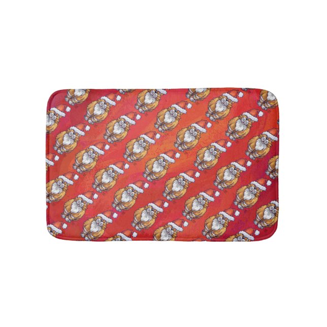 Tapis De Bain Ginger Chat Noël Sur Rouge (Devant)