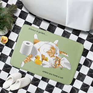 Tapis De Bain Ginger Orange Chat Drôle Toilette Papier
