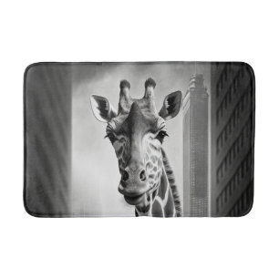 Tapis De Bain Giraffe dans une cityscape