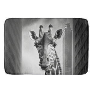 Tapis De Bain Giraffe dans une cityscape