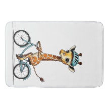 Giraffe Riding a Bicycle - Crayon à main