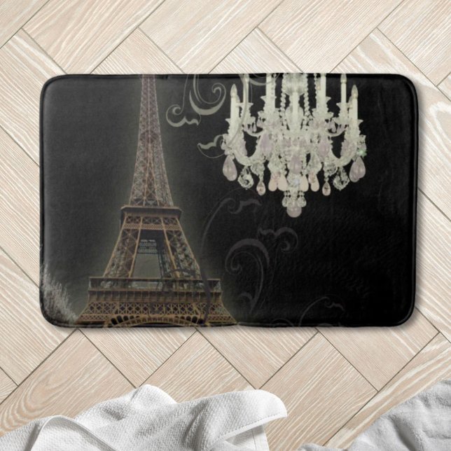 Tapis De Bain girly chic retro mode paris eiffel tower (girly chic retro fashion paris eiffel tower bath mat)