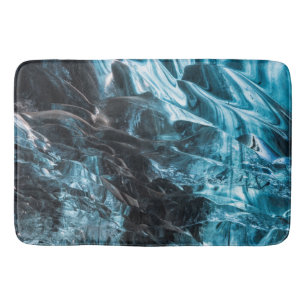 Tapis De Bain Glace Bleue Abstraite Dans une Grotte de Glace