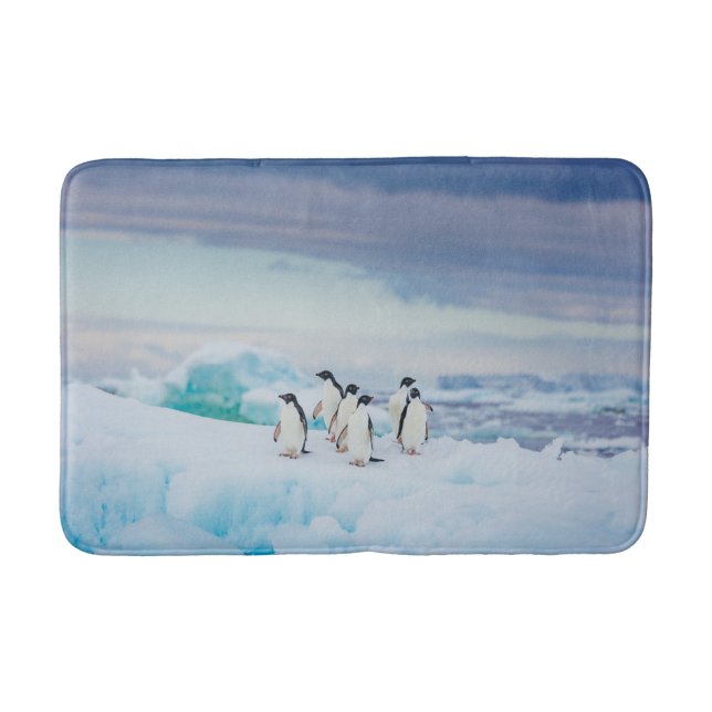 Tapis De Bain Glace et neige | Adelie Penguins Antarctique (Devant)