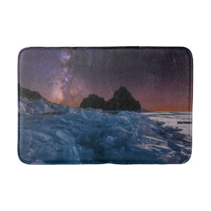 Tapis De Bain Glace et neige   Lac Baïkal, Sibérie, Russie