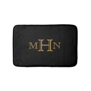 Tapis De Bain Glam gothique   Mat   Monogramme   Noir
