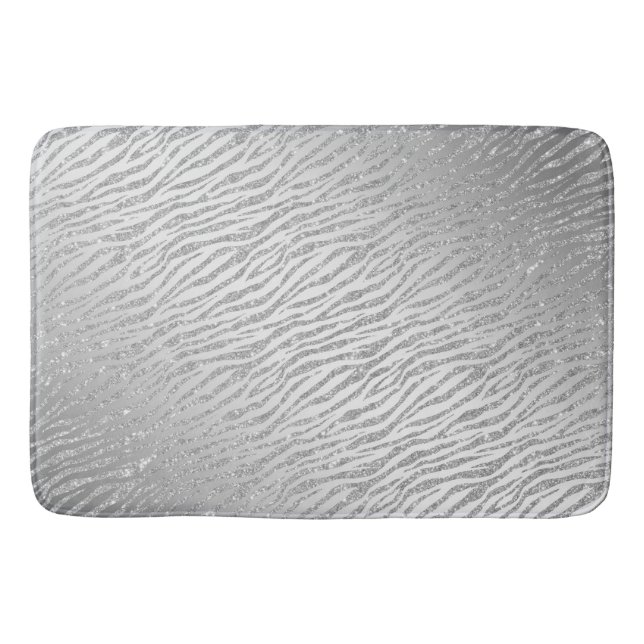 Tapis De Bain Glam poster de animal Parties scintillant argent (Devant)