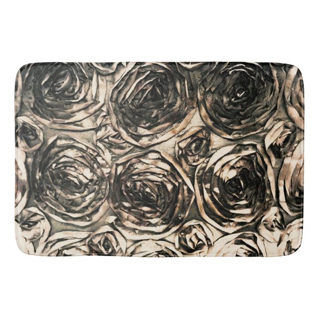 Tapis De Bain Glamor Rose Bronze Or Rustique Floral Glam (Devant)