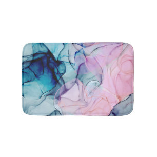 Tapis De Bain Glamour Moderne Rose Violet Turquoise Éthéré Encre