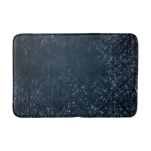 Tapis De Bain Glimmery Navy Grunge Sombre Sapphire bleu Damas