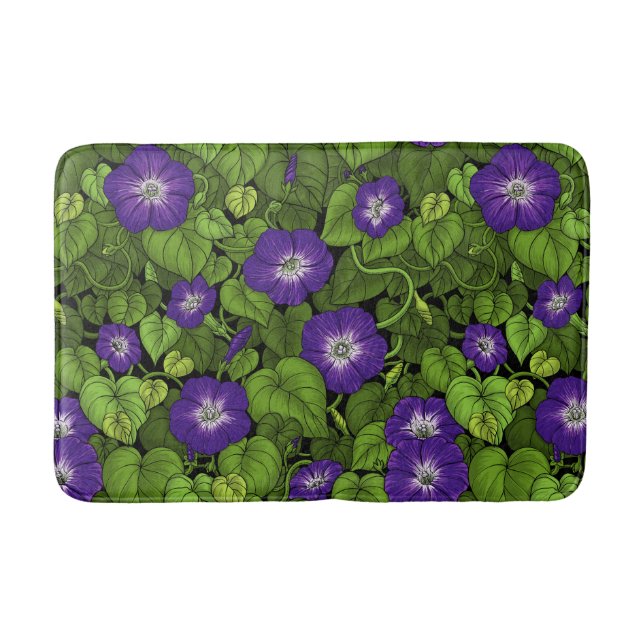 Tapis De Bain Gloire du matin en violet et vert (Devant)