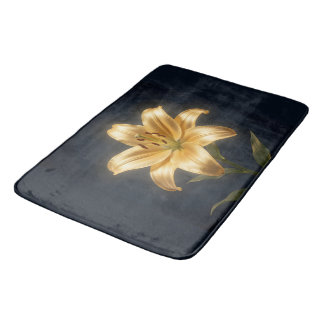 Tapis De Bain Glowing golden lily flower