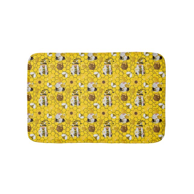 Tapis De Bain Gnomes Fabriquant du miel Jaune Floral Abeilles de (Devant)