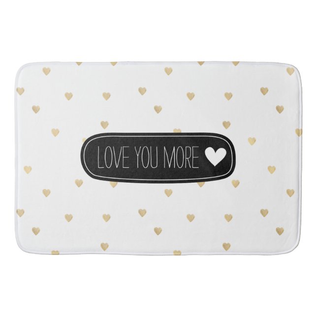 Tapis De Bain Gold Hearts vous aime plus (Devant)