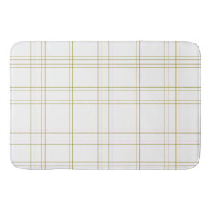 Tapis De Bain Gold & White Minimal moderne Plaid Motif propre