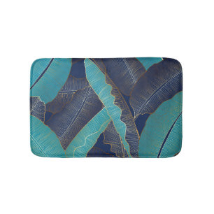 Tapis De Bain Golden Banana Leaf : Motif de luxe.