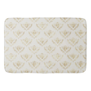 Tapis De Bain Golden Bumble Bee avec un Motif de la Couronne