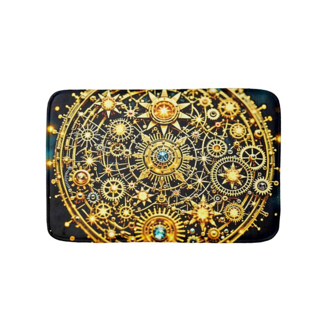 Tapis De Bain Golden Clockwork Celestial Art (Devant)