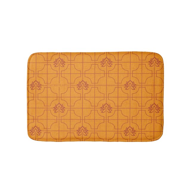 Tapis De Bain Golden Lotus Grid Motif - Le Lotus Blanc (Devant)
