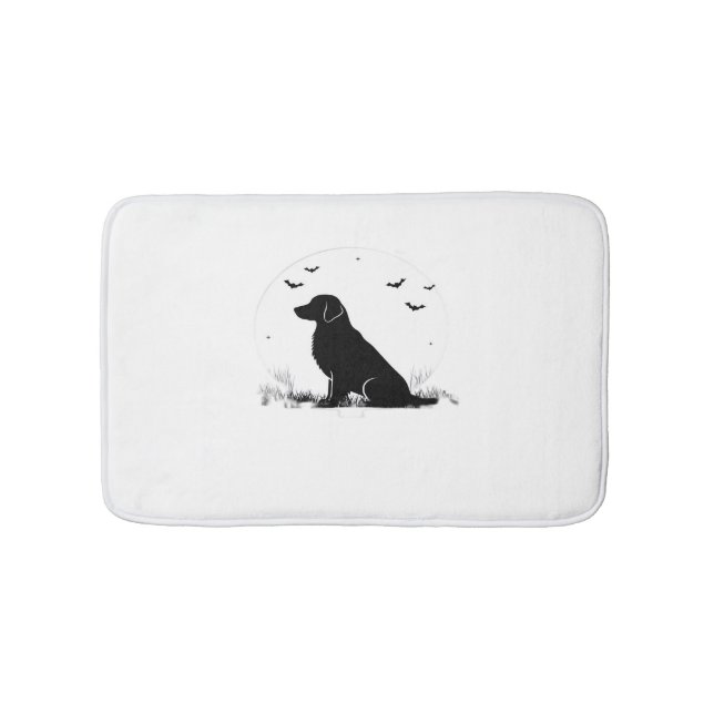 Tapis De Bain Golden Retriever Chien - Halloween Moon Silhouette (Devant)