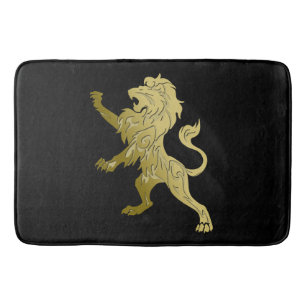 Tapis De Bain Golden Royal Lion on Black Félicitations Date