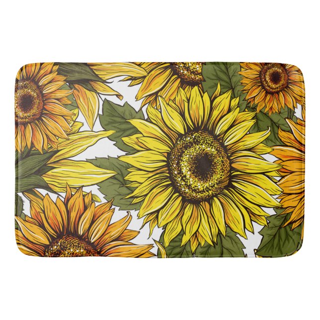 Tapis De Bain Golden Rustic Pays Tournesol Courte de douche (Devant)