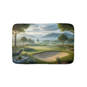 Tapis De Bain Golf Bain Mat Avec Parcours De Golf Pittoresque