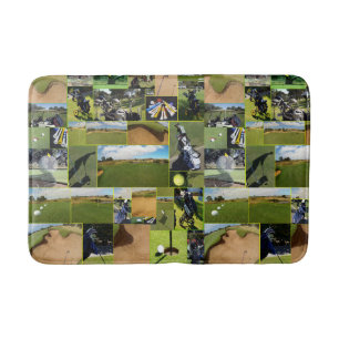 Tapis De Bain Golf Photo Collage, Mousse mémoire