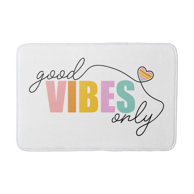 Tapis De Bain Good Vibes seulement Rainbow Heart (Devant)
