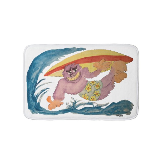 Tapis De Bain Gorille Surfeur (Devant)
