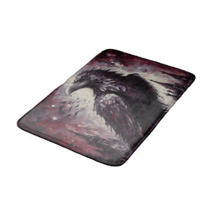 Tapis De Bain Gothique Corbeau Corneille Oiseau Peinture Black R