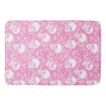 Gothique rose punk crânes et feuillage Halloween f