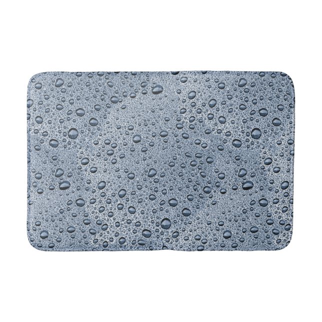 Tapis De Bain gouttelettes d'eau gris de métal (Devant)