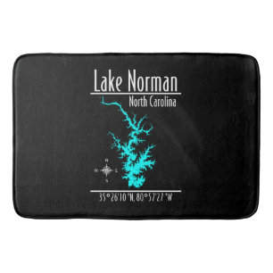 Tapis de bain grand format avec carte du lac Norma