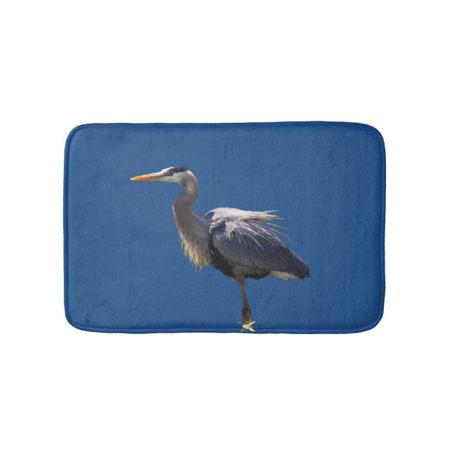 Tapis De Bain Grand Mat de bain d'oiseaux de Héron Bleu (Devant)