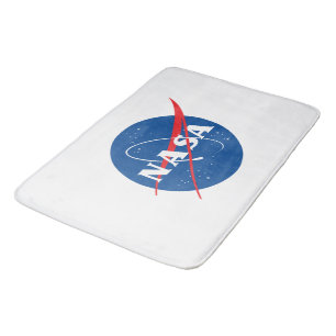 Tapis De Bain Grand Mat de bain Iconique de la NASA (blanc fusée