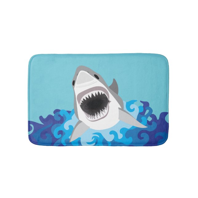 Tapis De Bain Grande bande dessinée drôle de requin blanc (Devant)
