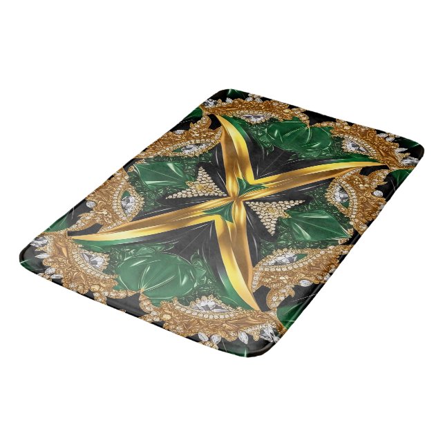 Tapis De Bain Grande natte de bain avec couleurs jamaïcaines (Angle)