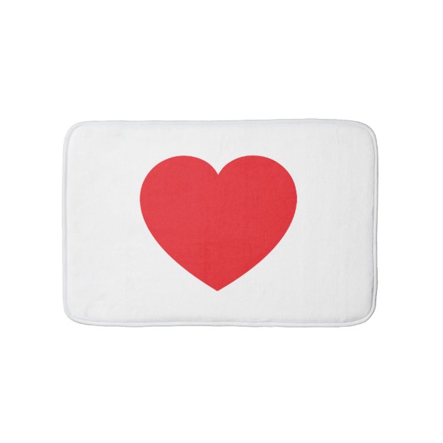 Tapis De Bain Graphique de cœur rouge blanc moderne simple (Devant)
