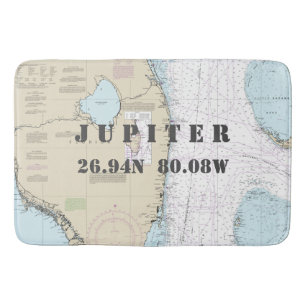 Tapis De Bain Graphique de latitude de longitude FL Jupiter Naut