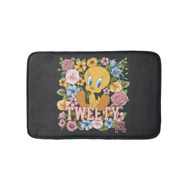 Tapis De Bain Graphisme de broderie florale TWEETY™ (Devant)