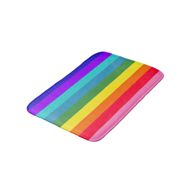Tapis de bain Gras Rainbow strié (Angle)