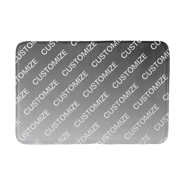 Tapis De Bain Gray (changeable color) Ombre & Text Pattern (Devant)