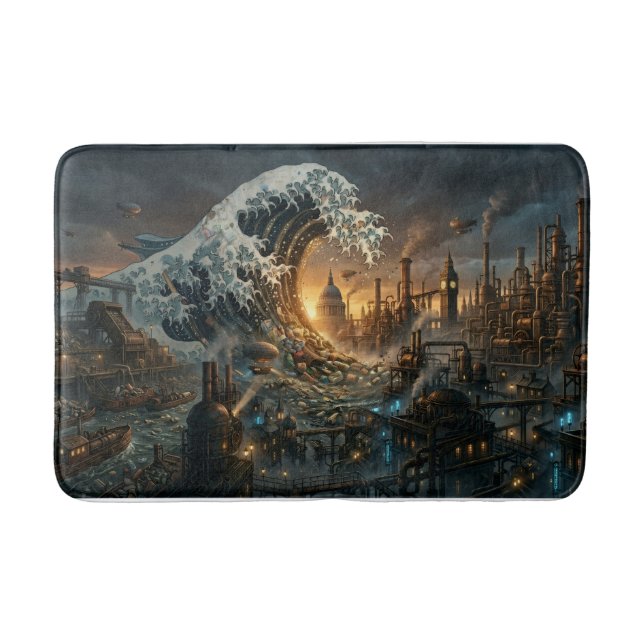 Tapis De Bain Great Plastic Trash Wave - Steampunk Bath Mat (Devant)