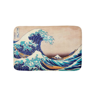 Tapis De Bain Great Wave Off Kanagawa Vintage Japonais Impressio