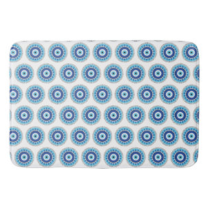 Tapis De Bain Grec Mal Eye Bleu